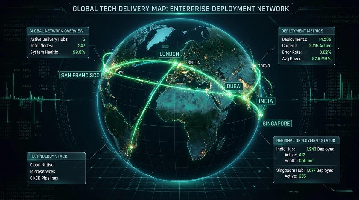 InexpensiveCoders Global Technology Delivery Network Map