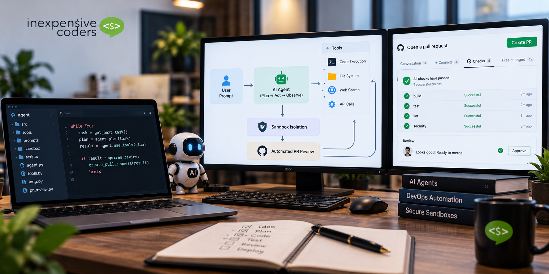 Building Autonomous Coding Agents: Sandbox Isolation, Tool-Use Loops & PR Review Automation