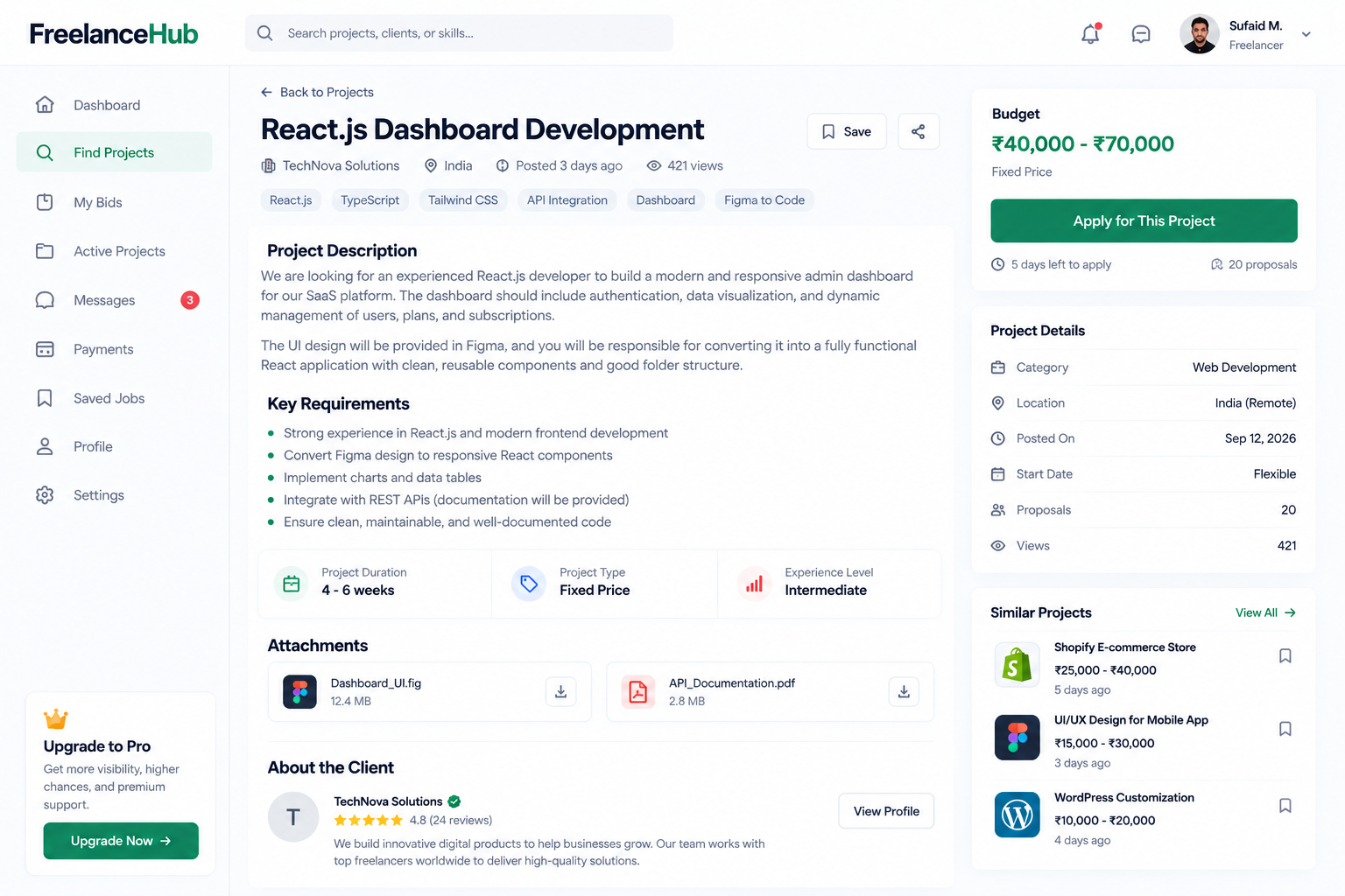 Real-Time Client-Freelancer Chat & File Exchange Workspace
